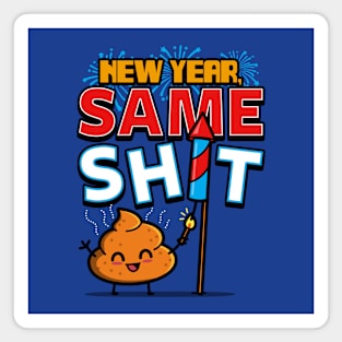 New Year 2024 Funny Cute Kawaii Poop Original Cartoon Meme Magnet